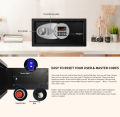 Home Safe Box Fireproof Waterproof Set, Anti-Theft Home Safe with LCD Electronic Lock & 2 Backup Keys, Digital Security Fireproof Safety Box for Home Hotel Money Firearm Documents Medicines. 