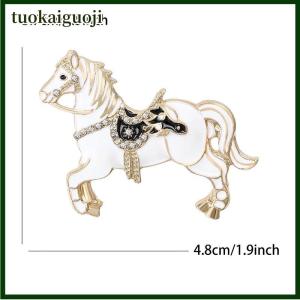 tuokaiguoji 4-Color Alloy Running Horse Brooch Pins Fashion Exquisite Zodiac Horse Badge Women Kids Clothes Backpack Brooches New Year Gift