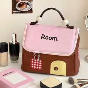 MUSASI Large Capacity Makeup Bag Small House Multicolor Storage Bag Portable Handbag Travel