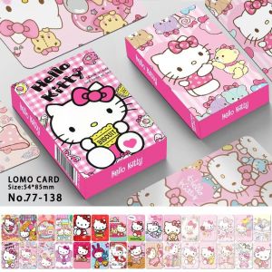 30/92PCS Kuromi Card Sanrio Peripheral Anime Laser Lomo Cards Cartoonwith Sticker Designs for Kids