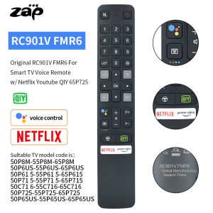 RC901V FMR6 Voice For For For For TCL    55 Inch 4K HDR Google TV Dolby Vision And Audio Hands-Free Voice Control (55P727) TV remote