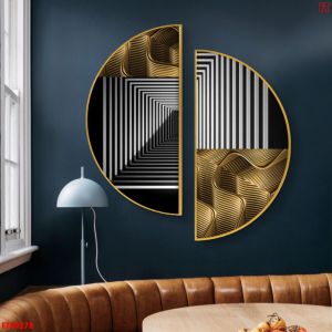Tranh tráng gương bán nguyệt treo phòng khách tranh tráng gương treo phòng ăn
