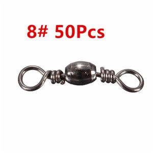 CEMOMEF 50pcs Nice Snap Fast-lock Rolling Swivels Connector Bearing Rolling Snap Swivel Connecting