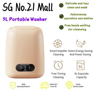 Portable Washing Machine 9L Upgraded Mini Washer and Spin Dryer with Deep Cleaning of Underwear Baby Clothes and Small Clothes DormRV Travel Hotel Laundry