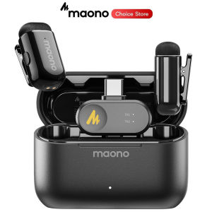 MAONO T1 Mini Wireless Lapel Microphone Lav Mic for Phone-Noise Cancelling Auto Clipping Microphone for Video Recording Vlog