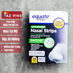 [Nội Đia Mỹ] Miếng Dán Chống Ngáy Ngủ Equate Nasal Strips Hàng Mỹ - Giảm Ngáy Khi Ngủ Giúp Hô Hấp Tốt Ngủ Ngon Giảm Nghẹt Mũi - Az 9193