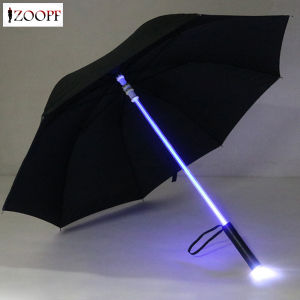 ZOOPF LED Umbrella Lightsaber Light Up Umbrella 7 Color Changing Golf Umbrellas Windproof