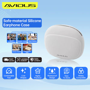 AVIDUS Silicone Earphone Case Portable Storage Box Shock‑Proof Soft Pouch For Earbuds USB Cable Small Digital Accessories