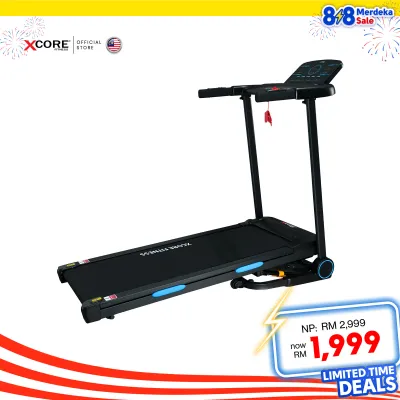 XCORE XCTA1 Foldable Treadmill | 2.0HP Motor | 15-Level Auto Incline | LCD Display | Bluetooth