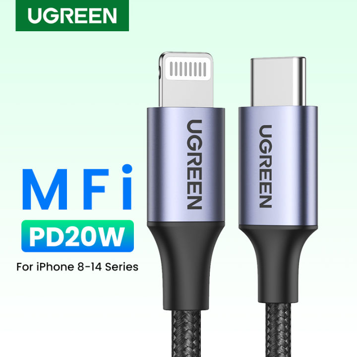 UGREEN USB C Type-C to Lightning Cable MFi Certified iPhone Charging Cable  for iPhone 14 13 Pro Max iPhone 14 Plus iPhone 12/11/X/XR/XS/8 Series, iPad 