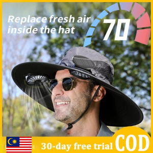For Outdoor Camping Fishing Hiking Sunscreen Fisherman Hat Solar Fan Cap Portable Solar Charging Cap with Fan Sunshade Hat Tools