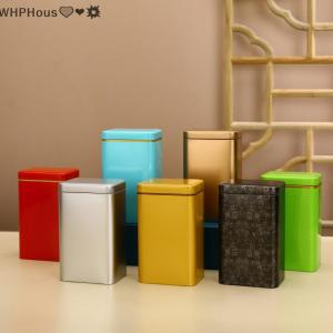 WP💓💛💖 Metal Retro Square Tea Can Candy Food Storage Case with Lid Packaging Box Containers