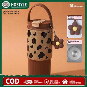 Simple Straw Insulated Cup 316 Stainless Steel Outdoor Drinking Tumbler Leak-Proof Insulation Cold Mug for Coffee Tea Hot Coco
