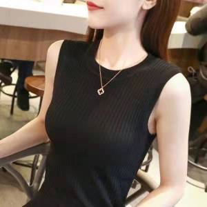 Womens Tank Top New Casual Sleeveless Knitted Bottom Shirt Fashion Elastic Top