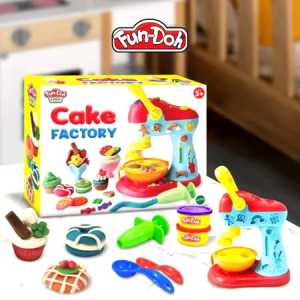 KIDZOONAA - FUNDOH CAKE FACTORY MAINAN ANAK SATU SET CETAKAN DAN LILIN MAINAN PLASTISIN (28149)