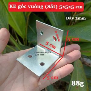 Ke góc vuông (Sắt) - 5x5x5 cm - Dày 25mm - Lỗ Ø 6mm