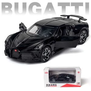 LEO 1:32 Bugatti la voiture noiro Diecast Metal Car Model Toy Cars For Boy Children Toys Hobbies Vehicle Kids Gift