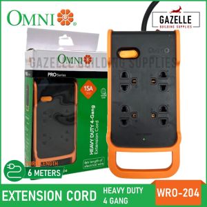 Omni Pro Series Heavy Duty 4-Gan Extension Cord 6 Meter Wire Length 250V 15A 3750W - WRO-204