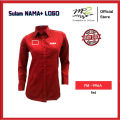 BAJU KORPORATE WARNA MERAH LENGAN PANJANG SULAM LOGO & NAMA(FM-996A) JENAMA MR.2 (DESIGN TERBARU). 