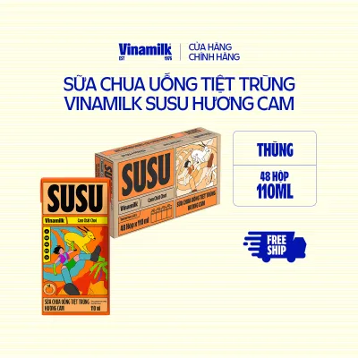 Thùng Sữa chua uống Susu hương cam 110ml - 48 hộp/ thùng