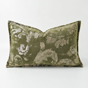 30x50cm/45x45cm New Green Vintage Decorative Cushion Cover Floral/Geometric Jacquard Throw Pillow Case Textured Pillow Protector for Home Living Office Sofa