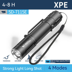 ไฟฉาย SD7115E ฉลามยิ้มไฟฉายชาร์จได้ขนาดเล็กแบบพกพากันน้ำแสงแฟลชสำหรับเดินป่าตั้งแคมป์กลางแจ้ง
