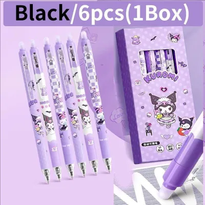 Kuromi Erasable Pen Cute Cartoon Gel Pen 0.5mm Black Blue Ink Pen Student Writting Stationery