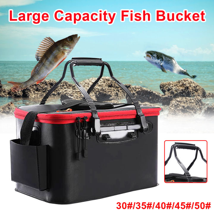 その他 Multifunctional Fish Box Outdoor Portable Fishing Bucket Portable Travel Bucket Water Storage Bag with Oxygen Pump Device Port Fishing Bucket EVA Fishing Water Bucket Collapsible Live
