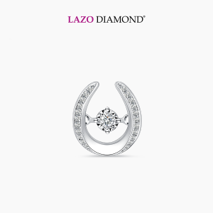 LAZO DIAMOND U Shape Dancing Diamond Pendant in 9k Wihte Gold