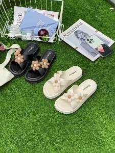 [Free Shipping] Roman-Style Floral Sandals For Women Summer Versatile Flat Non-Slip Thick-Soled Outdoor Student Fashion Beach Sandals