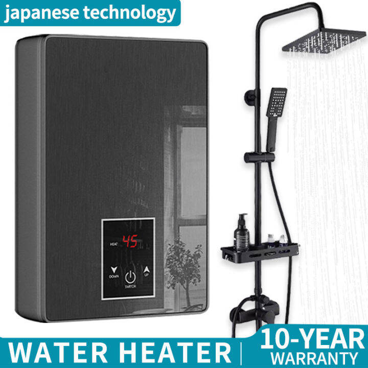 Water heater 6000W instant electric LCD Touchscreen shower set for ...