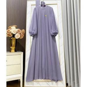 Gamis Lebaran Terbaru Audy Mecca Dress Bahan Ceruty Babydoll Wanita Pakaian Muslim Termurah Bisa COD