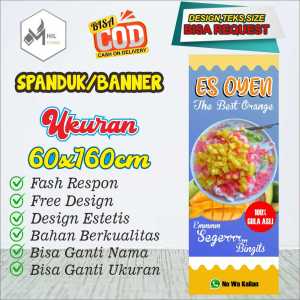 Spanduk Banner Size 60x160cm ES OYEN Custom Design Dan ukuran