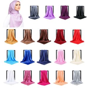 QIWANBA19 90ซม. ค่ะ ผ้าพันคอผ้าไหมซาติน นุ่มนุ่มๆ ไซส์ใหญ่พิเศษ ผ้าพันคอคอสี่เหลี่ยม แฟชั่นสำหรับผู้หญิง สไตล์เกาหลีแบบ ผ้าพันศีรษะ ผู้หญิง/เด็กผู้หญิง