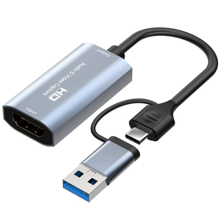 4K Compatible to TypeC+USB Video Capture Card Live Audio Video