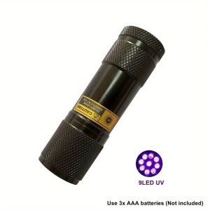 Alonefire 9LED UV 395nm Hợp Kim Nhôm UV Detector Đèn Pin Mini Du Lịch Chất Huỳnh Quang Đèn Phát Hiện