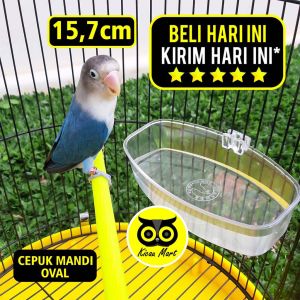 Kicau Mart Cepuk Mandi Burung Oval Merek Sempati Mika Plastik Bening Tebal Bak Keramba Mini Tempat Mangkok Cangkir Makan Pakan Minum Burung Lovebirid Kenari Kacer Murai Cucak Dll Cpov