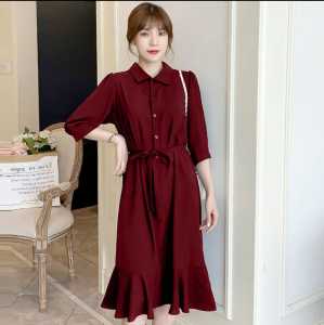 HFF - MC - Dress Wanita Korea / Dress Cantik Wanita Dewasa / Dress Wanita Mewah Simple Elegant / Baju Wanita OOTD Trend / Pakaian Wanita Modern / Dress Import / Dress Model Baru / Fashion Wanita Dewasa / Dress Alfi MC02 / Pakaian Wanita Kekinian