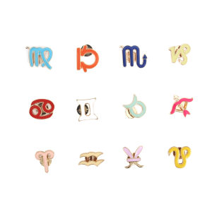 12 Constellations Crocs Charms Shoes DIY Accessories Alloy Shoes Flower Crystal Diamond Removable Shoe Buckle for Crocs