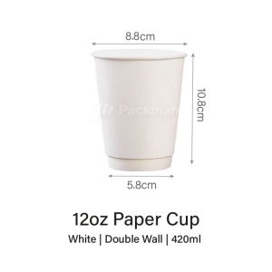 (50/100PCS) Kraft Paper Cup Disposable Coffee Cup Double Wall Brown White Paper Cup For Office Takeaway