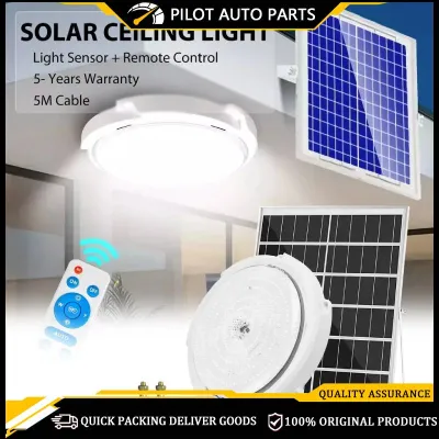 LED Solar Light Indoor Home Lampu Solar Ceiling Light Solar Lamp Outdoor Waterproof With Solar Panel 太陽能燈