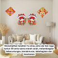 rainbow Hiasan Dinding Chinese New Year Tempelan Imlek 2025 Ular 3D Stiker Pintu Kaca Sticker CNY. 