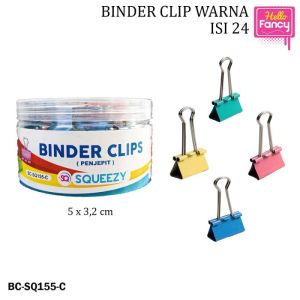 Binder Clip/Penjepit Kertas Squeezy Warna  NO155 | NO.200 | NO.260