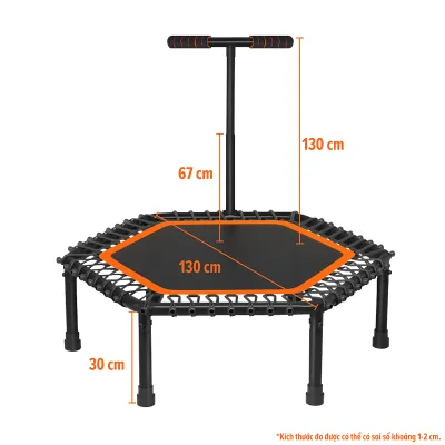 (ALL TRAM 50E) BG Sàn nhún lò xo Trampoline 50inch có tay vịn dành cho mọi lứa tuổi Thiết kế gấp lại gọn gàng và thật dễ dàng
