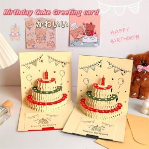 3D Pop Up Birthday Greeting Cards Auto Play Music Warm LED Light Birthday Cake Card Gifts for Mom Wife Sister Boy Girl Friends