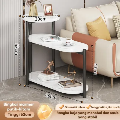 BMZR Meja Tamu Meja Kopi Meja Nakas Meja Minimalis Meja Samping Tiga Tingkat Coffee Table Sofa Side Cabinet