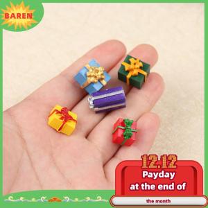 BAREN 5PCS 1/12 Scale Miniature Dollhouse Christmas Gift Box Decoration Accessories