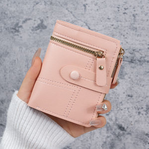 Women large capacity wallet Fashion solid color short wallet