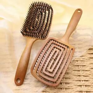 Hollow Wooden Massage Comb for Long Hair Detangling Fluffy Hair Home Use