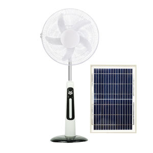 BOY TOOLS - 16 Inch 12V DC Solar Fan Solar Powered AC DC Rechargeable Fan Price Cheap Stand Solar Fan with Solar Panel and LED Light